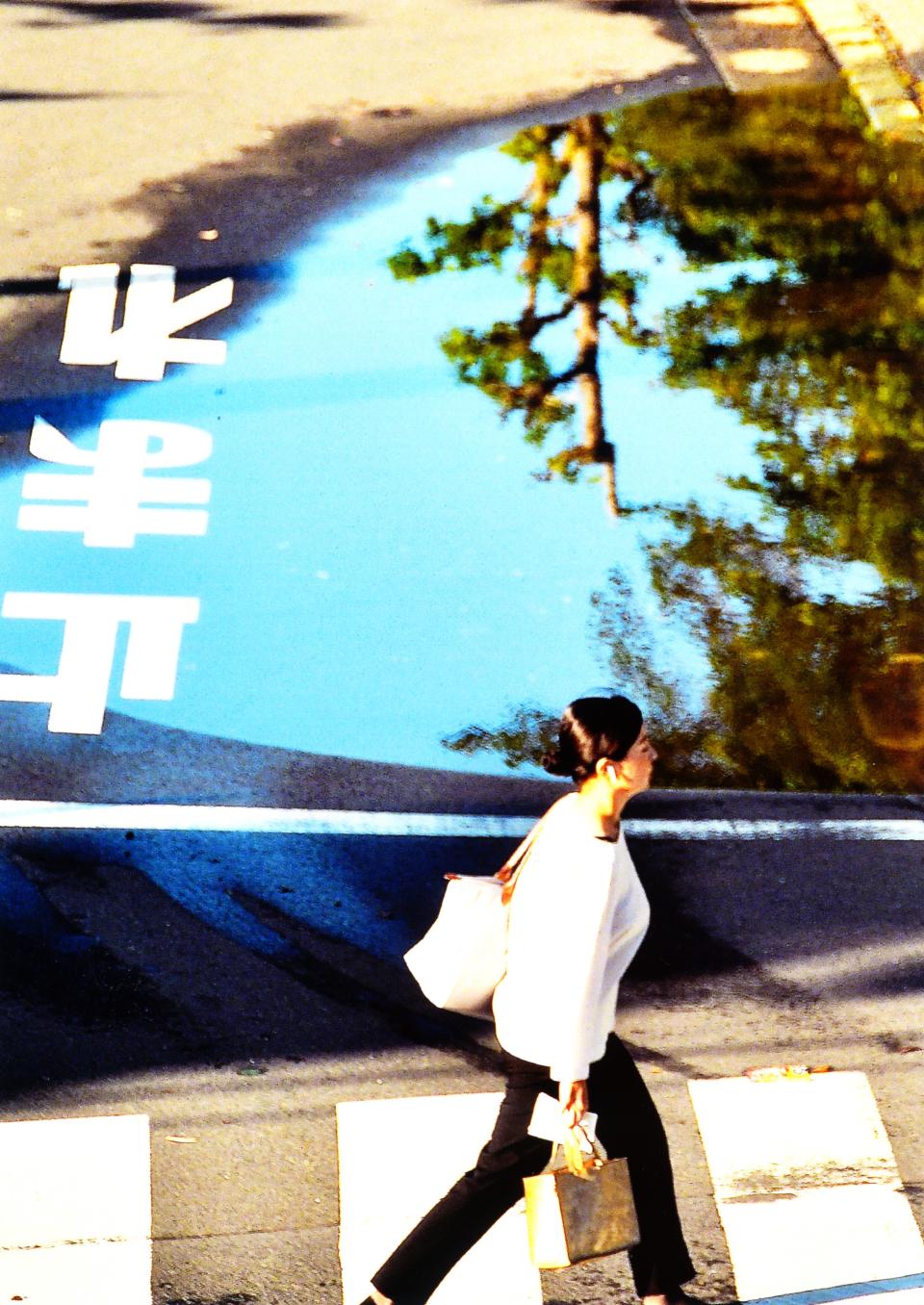 雨上がりT字路